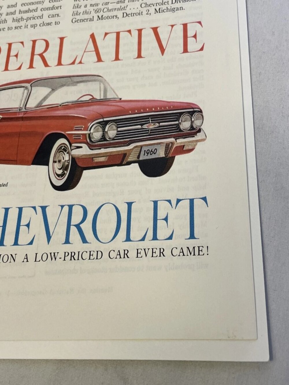 1960 Chevrolet Impala Ad 1959 Vintage Print Original Car Decor Sport Sedan 60s - Picture 5 of 9